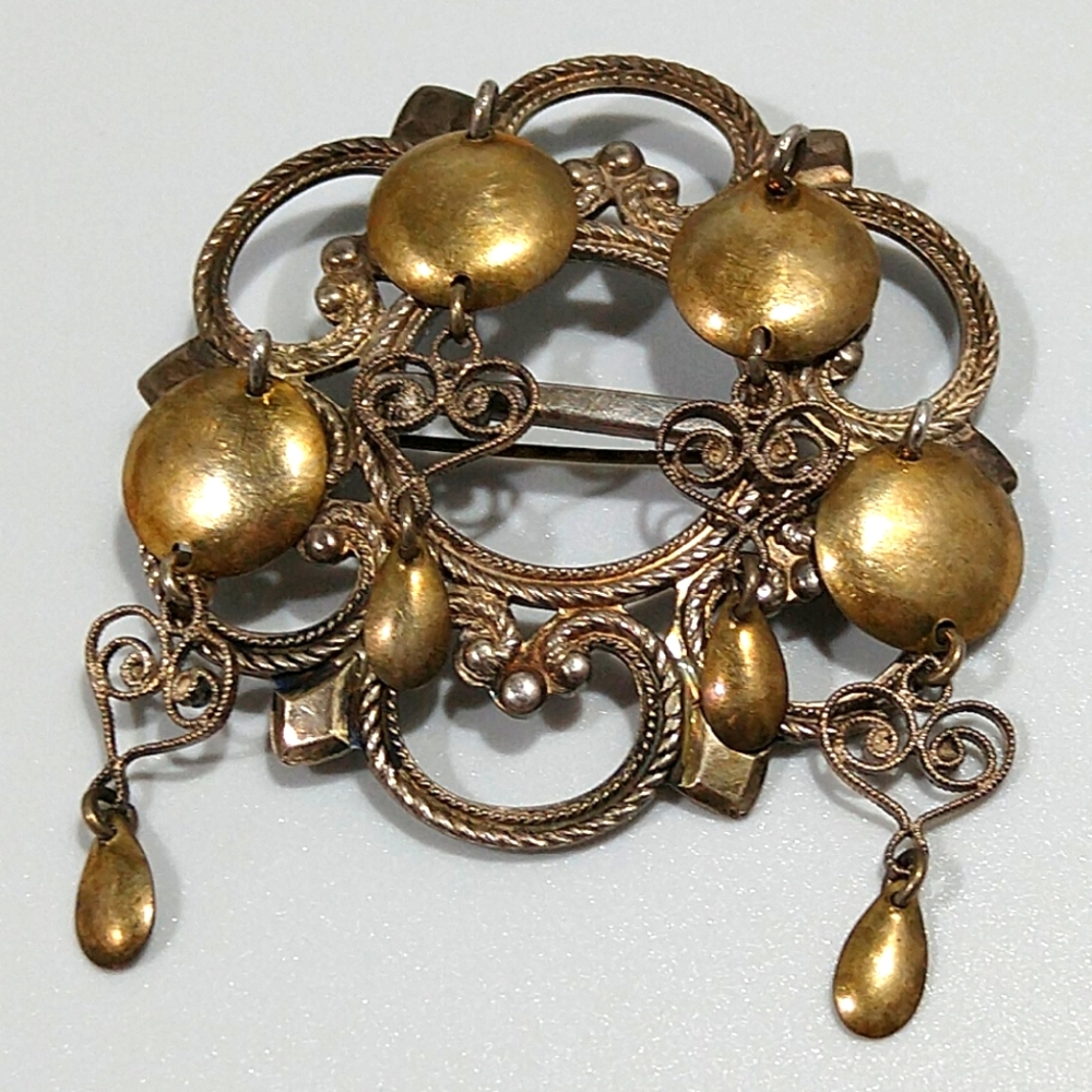 Vintage Norwegian Solje Sun Cultural Wedding Pin/Brooch 83% Silver